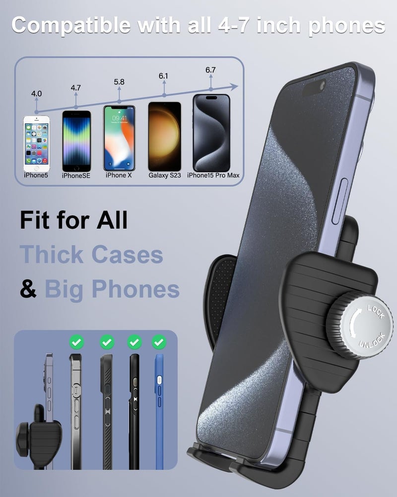 Kolasels Gooseneck Phone Holder for Wheelchair, Bike, Spin Bike, Stroller, Boat, Mic Stand, Scooter, Treadmill, Handlebar Cell Phone Clamp for iPhone 16/15/14/13 Pro Max, Galaxy, All 4-7" Smartphones - Image 2